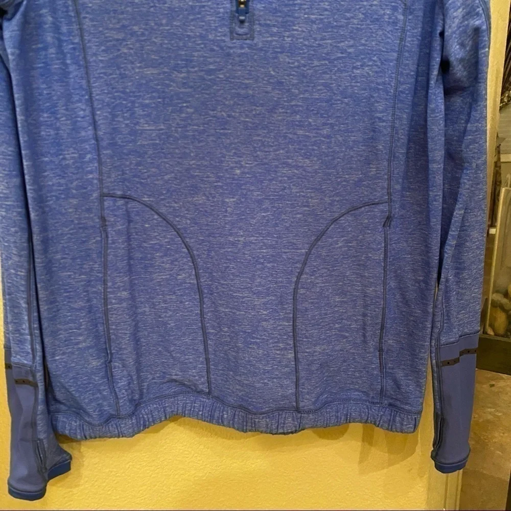 LULULEMON Blue 1/4 Zipped Long Sleeve Top Size 4-6